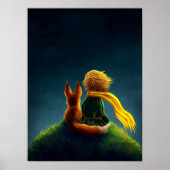 Little Prince and Fox. Kinderzimmer Art Illustrati Poster (Vorne)