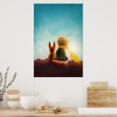 Little Prince and Fox. Kinderzimmer Art Illustrati Poster (Küche)