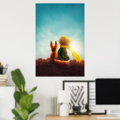 Little Prince and Fox. Kinderzimmer Art Illustrati Poster (Heimbüro)