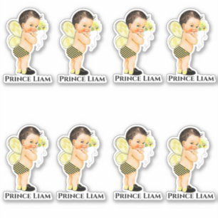 Little Prince Baby Boy Bee Black Yellow Aufkleber
