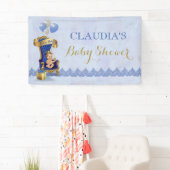 Little Prince Baby Boy Gold Crown Royal Blue Banner (Insitu)