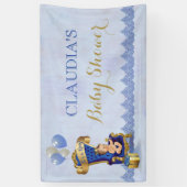 Little Prince Baby Boy Gold Crown Royal Blue Banner (Vertikal)