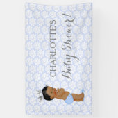 Little Prince Baby Boy Light Blue Silver Banner (Vertikal)