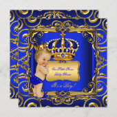 Little Prince Baby Dusche Blue Blonde Baby Boy Einladung (Vorne/Hinten)