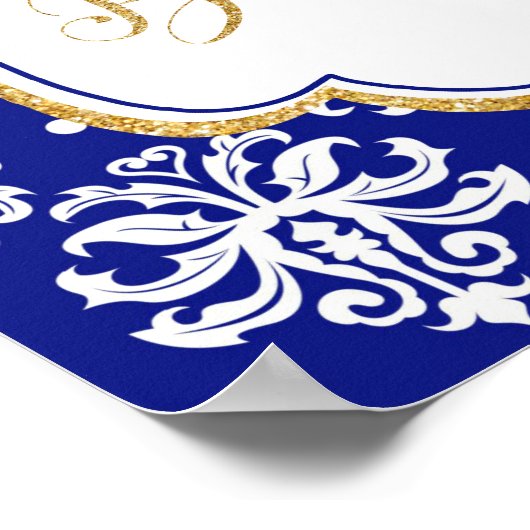 Little Prince Baby Dusche Royal Blue Begrüßungszei Poster (Ecke)