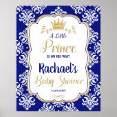 Little Prince Baby Dusche Royal Blue Begrüßungszei Poster (Vorne)