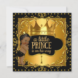 Little Prince Baby Duwer Gold Foil Crown Ethnic Einladung