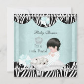 Little Prince Baby Shower Baby Minze Einladung (Vorderseite)