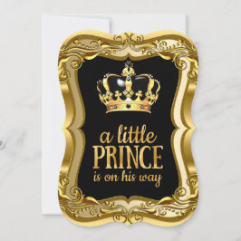 Little Prince Baby Shower Black Imitats Gold Foil Einladung