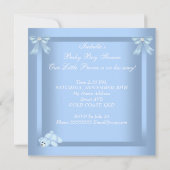 Little Prince Baby Shower Boy Blue Bassinette 2 Einladung (Rückseite)