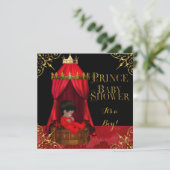 Little Prince Baby Shower Boy Regal Red Crown 2 Einladung (Stehend Vorderseite)