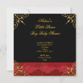 Little Prince Baby Shower Boy Regal Red Crown 2 Einladung (Rückseite)