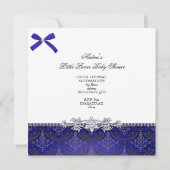 Little Prince Baby Shower Boy Royal Blue Crown Einladung (Rückseite)