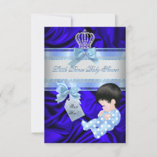 Little Prince Baby Shower Boy Royal Blue Einladung