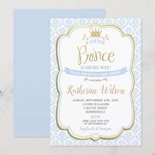 Little Prince Baby Shower Einladung Boy Blue