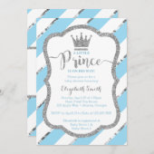 Little Prince Baby Shower Einladung, Imitate Glitz Einladung (Vorne/Hinten)
