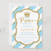 Little Prince Baby Shower Einladung, Imitate Glitz Einladung (Vorderseite)