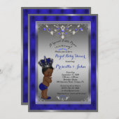 Little Prince Baby Shower Einladung, Royal SILVER Einladung (Vorne/Hinten)