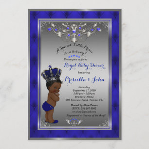 Little Prince Baby Shower Einladung, Royal SILVER Einladung