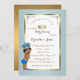 Little Prince Baby Shower Invitation, Gold, Blau Einladung