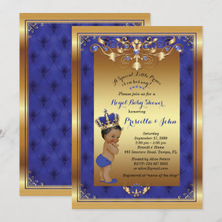 Little Prince Baby Shower Invitation, Royal Blue Einladung