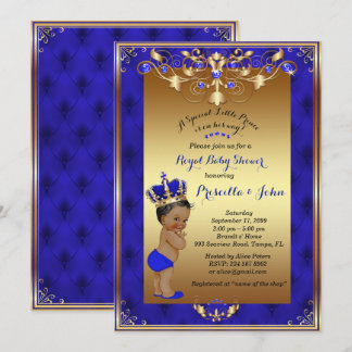 Little Prince Baby Shower Invitation, Royal Blue Einladung