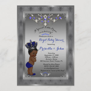 Little Prince Baby Shower Invitation, Royal SILVER Einladung