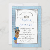 Little Prince Baby Shower Invitation, silber, blau Einladung (Vorderseite)