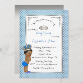 Little Prince Baby Shower Invitation, silber, blau Einladung