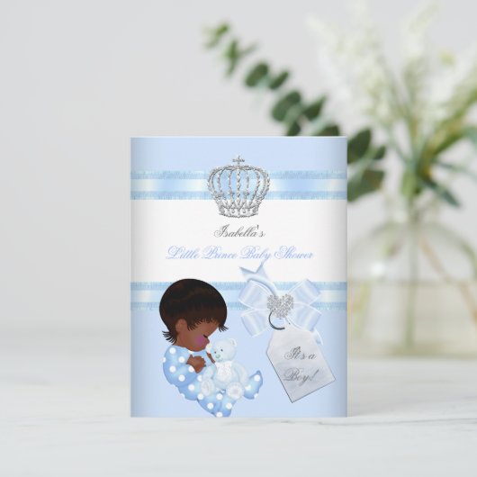 Little Prince Baby Shower Niedlich Junge Spielzeug Einladung (Stehend Vorderseite)