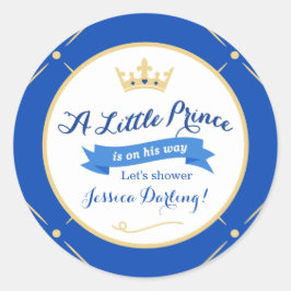 Little Prince Baby Shower Stickers | Royal Blue