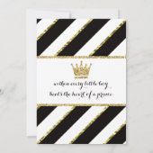 Little Prince Birthday Einladung in Black & Gold (Rückseite)