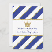 Little Prince Birthday Einladung in Blue & Gold (Rückseite)