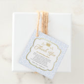 Little Prince Blue Damask Gold Crown Baby Dusche Geschenkanhänger (Beispiel)