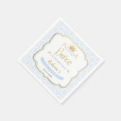 Little Prince Blue Damask Gold Crown Baby Dusche Serviette (Ecke)