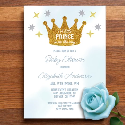 Little Prince Boy Baby Shower Acryleinladungen