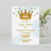 Little Prince Boy Baby Shower Folieneinladung (Stehend vorne)