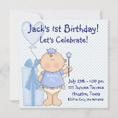 Little Prince Boys 1. Geburtstag Party Einladung (Rückseite)