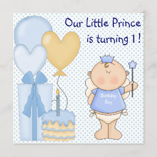 Little Prince Boys 1. Geburtstag Party Einladung
