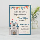 Little Prince Castle Boy Birthday Einladung (Stehend Vorderseite)