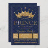 Little Prince Crown Royal Boy Einladung zum Geburt (Vorne/Hinten)