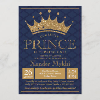 Little Prince Crown Royal Boy Einladung zum Geburt