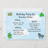 Little Prince Fairy Tale Geburtstagspartei Einladung (Rückseite)