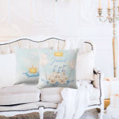 Little Prince Goldkrone Wasserfarbenschloss Blau Kissen