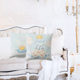 Little Prince Goldkrone Wasserfarbenschloss Blau Kissen