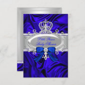 Little Prince Royal Blue Baby Dusche laden ein Einladung (Vorne/Hinten)