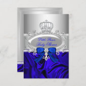 Little Prince Royal Blue Baby Dusche laden ein Einladung (Vorne/Hinten)