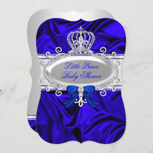 Little Prince Royal Blue Boy Baby Dusche 2 Einladung