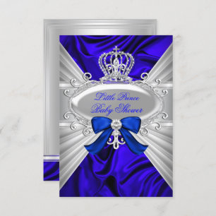 Little Prince Royal Blue Boy Baby Shower Einladung