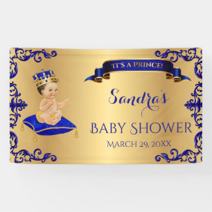 Little Prince Royal Blue Cup Spoon Pillow Banner